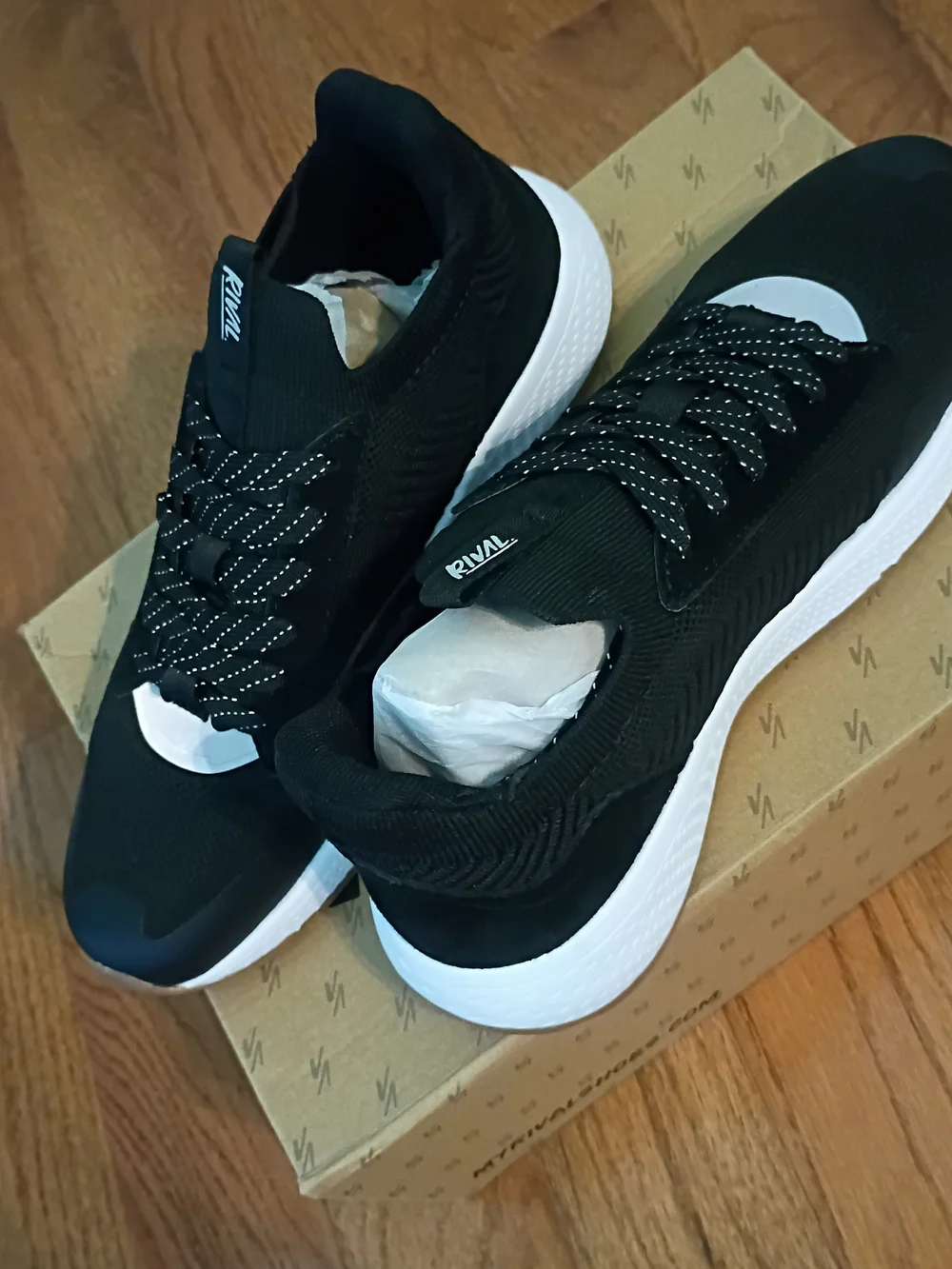 Rival Women’s Black Athletic Lace-Up Sneakers with White Sole